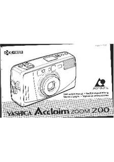 Yashica Acclaim 200 manual. Camera Instructions.